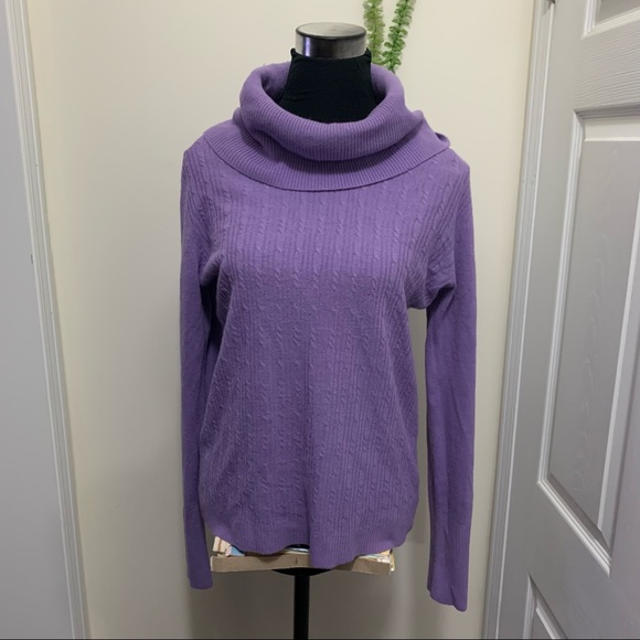 Jones Studio Nude Purple Cowl Neck 100% Acrylic Sweatshirt Sweater Top - Picture 2 of 10